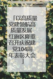 以高质量党建领航高质量发展 红旗区隆重召开庆祝建党104周年表彰大会