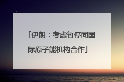 伊朗：考虑暂停同国际原子能机构合作