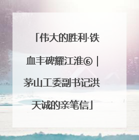 伟大的胜利·铁血丰碑耀江淮⑥｜茅山工委副书记洪天诚的亲笔信