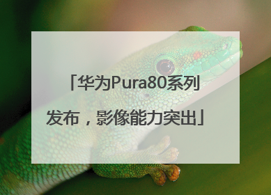 华为Pura80系列发布，影像能力突出