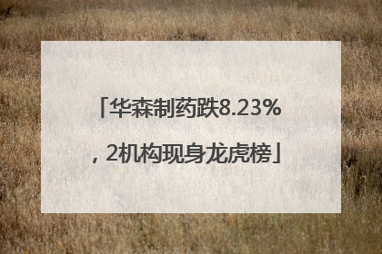 华森制药跌8.23%，2机构现身龙虎榜