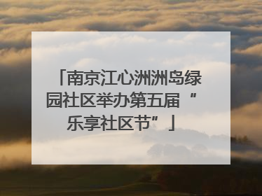 南京江心洲洲岛绿园社区举办第五届“乐享社区节”