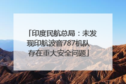 印度民航总局：未发现印航波音787机队存在重大安全问题