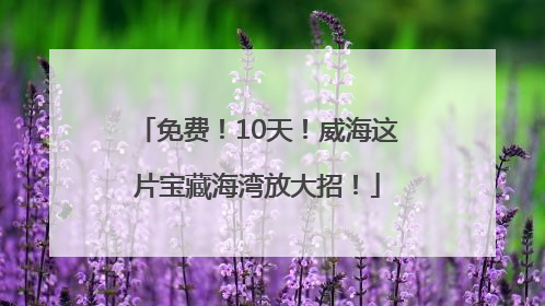 免费！10天！威海这片宝藏海湾放大招！