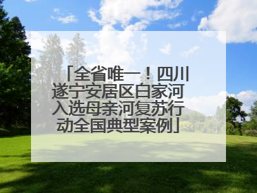 全省唯一！四川遂宁安居区白家河入选母亲河复苏行动全国典型案例