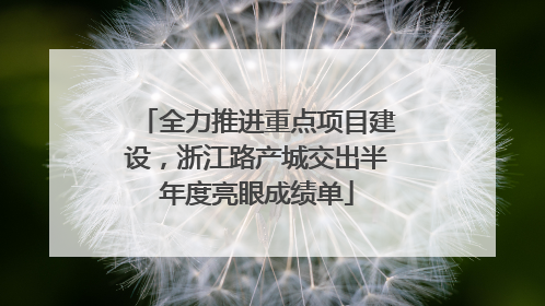 全力推进重点项目建设，浙江路产城交出半年度亮眼成绩单