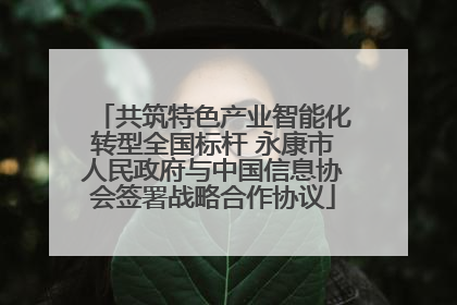 共筑特色产业智能化转型全国标杆 永康市人民政府与中国信息协会签署战略合作协议