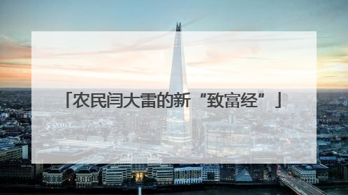 农民闫大雷的新“致富经”