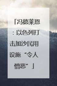 冯德莱恩：以色列打击加沙民用设施“令人憎恶”