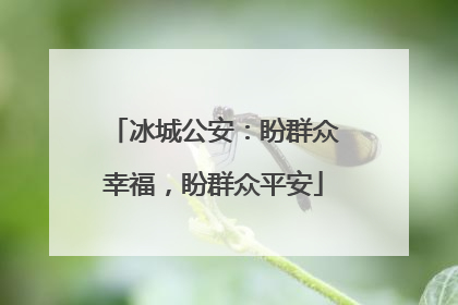 冰城公安：盼群众幸福，盼群众平安