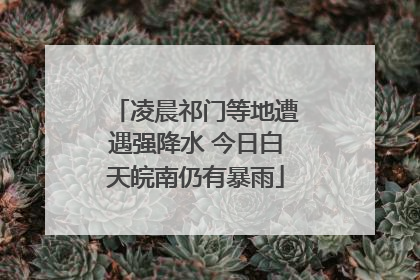 凌晨祁门等地遭遇强降水 今日白天皖南仍有暴雨