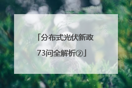 分布式光伏新政73问全解析②