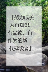 努力成长为有知识、有品德、有作为的新一代建设者