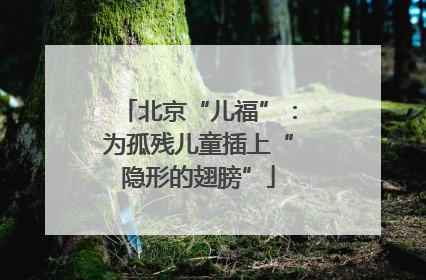 北京“儿福”：为孤残儿童插上“隐形的翅膀”