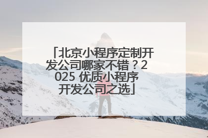 北京小程序定制开发公司哪家不错？2025 优质小程序开发公司之选