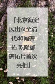 北京海淀展出汉至清代40幅碑拓 乾隆御碑拓片首次亮相