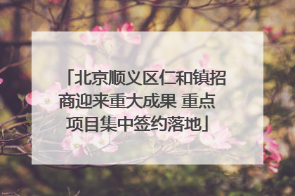 北京顺义区仁和镇招商迎来重大成果 重点项目集中签约落地