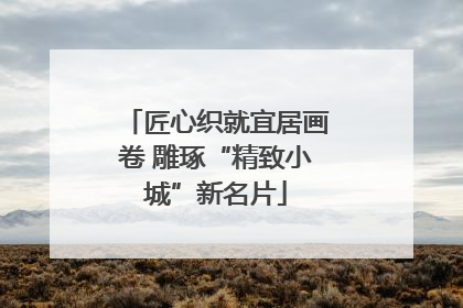匠心织就宜居画卷 雕琢“精致小城”新名片