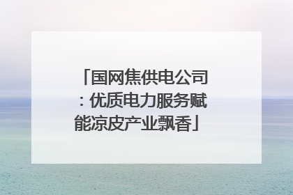 国网焦供电公司：优质电力服务赋能凉皮产业飘香