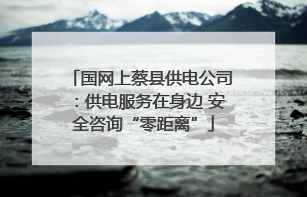 国网上蔡县供电公司：供电服务在身边 安全咨询“零距离”
