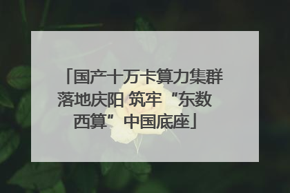 国产十万卡算力集群落地庆阳 筑牢“东数西算”中国底座