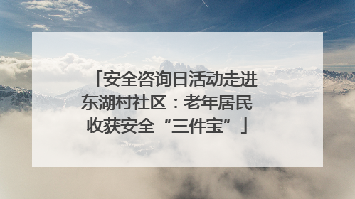 安全咨询日活动走进东湖村社区：老年居民收获安全“三件宝”