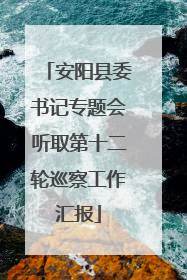 安阳县委书记专题会听取第十二轮巡察工作汇报
