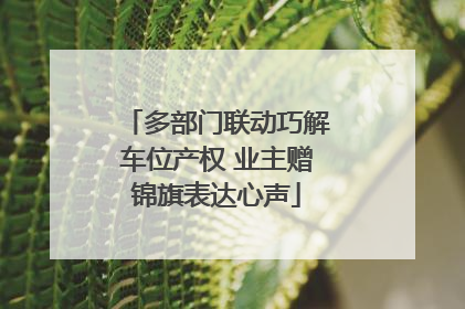 多部门联动巧解车位产权 业主赠锦旗表达心声