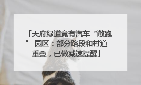 天府绿道竟有汽车“敞跑” 园区：部分路段和村道重叠，已做减速提醒
