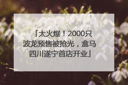 太火爆！2000只波龙预售被抢光，盒马四川遂宁首店开业