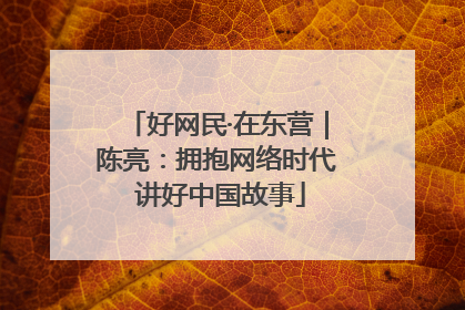 好网民·在东营｜陈亮：拥抱网络时代 讲好中国故事
