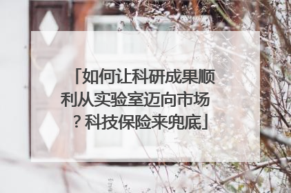 如何让科研成果顺利从实验室迈向市场？科技保险来兜底