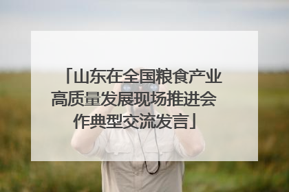 山东在全国粮食产业高质量发展现场推进会作典型交流发言