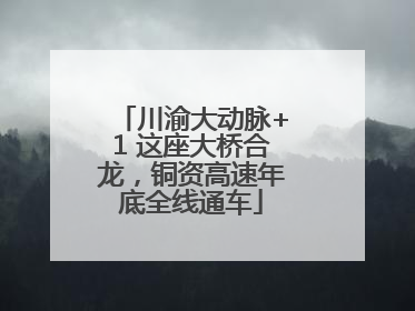 川渝大动脉+1 这座大桥合龙，铜资高速年底全线通车