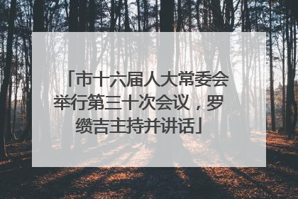 市十六届人大常委会举行第三十次会议，罗缵吉主持并讲话