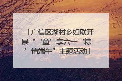 广信区湖村乡妇联开展“‘童’享六一‘粽’情端午”主题活动