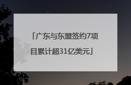 广东与东盟签约7项目累计超31亿美元