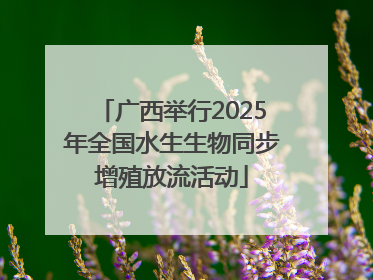 广西举行2025年全国水生生物同步增殖放流活动