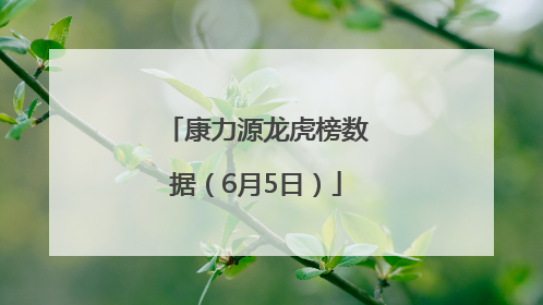 康力源龙虎榜数据（6月5日）