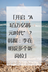 开启“AI百万亿韩元时代”？韩媒：李在明设多个新岗位