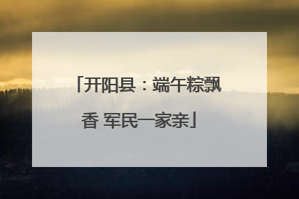 开阳县：端午粽飘香 军民一家亲