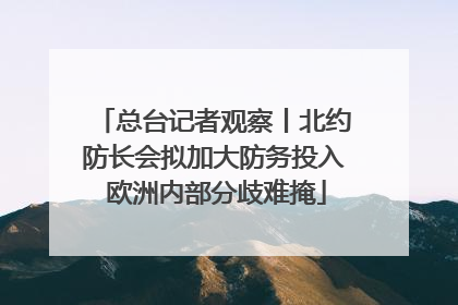 总台记者观察丨北约防长会拟加大防务投入 欧洲内部分歧难掩