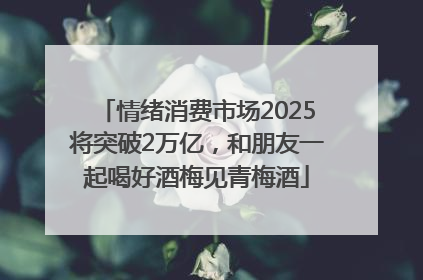 情绪消费市场2025将突破2万亿，和朋友一起喝好酒梅见青梅酒