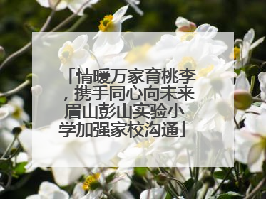 情暖万家育桃李，携手同心向未来 眉山彭山实验小学加强家校沟通