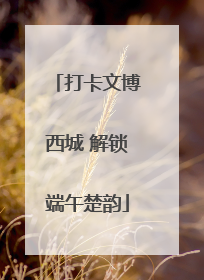 打卡文博西城 解锁端午楚韵