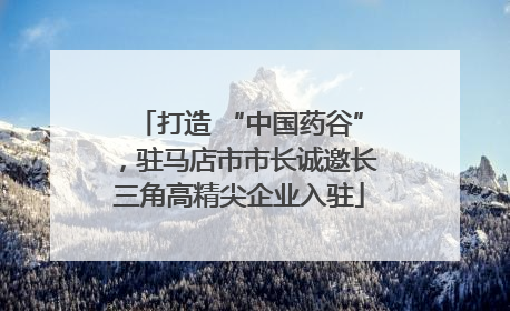 打造 “中国药谷”，驻马店市市长诚邀长三角高精尖企业入驻