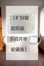 扩容量提质量 多措并举促就业