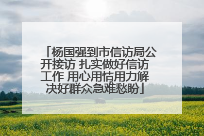 杨国强到市信访局公开接访 扎实做好信访工作 用心用情用力解决好群众急难愁盼