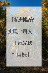 杭州临安实现“每人一千瓦光伏”目标