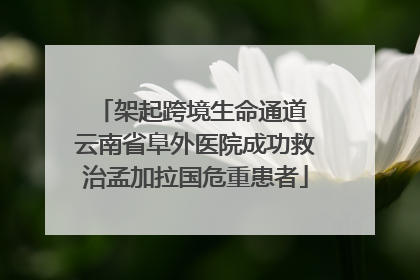 架起跨境生命通道 云南省阜外医院成功救治孟加拉国危重患者